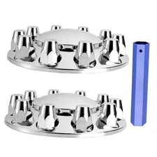 Axle Wheel Covers for Semi Truck - Hub Covers with 33mm Thread-On 2 Front