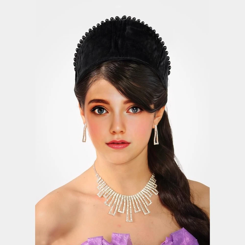 Diadema Capucha Francesa Anne Tudor Terciopelo Perla Gótico Renacimiento Accesorio Foto 4 de 4