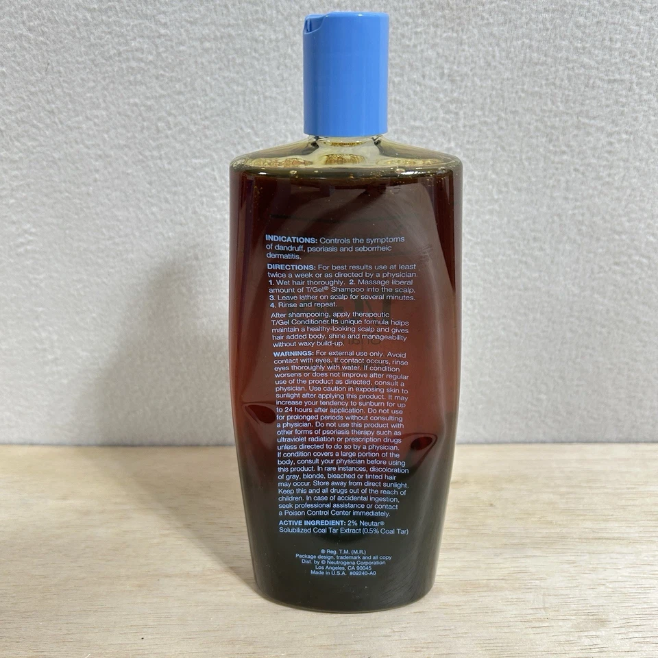 Xampu terapêutico Neutrogena T/Gel 16 oz 473ml – alívio do couro cabeludo escamoso coceira Grande - Imagem 2 de 3