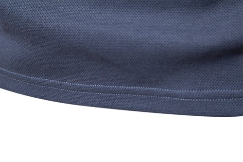 T-shirt uomo lavaggio manica lunga bavero casual tinta unita business ufficio maglietta top - Foto 15 di 24