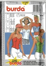 Burda 3188- Women's Top, Shirt, bustier corset top in Sizes 8-18