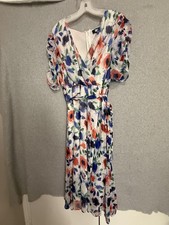 DKNY Dress Womens 16 Multicolor Floral Chiffo...