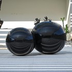 Yescom 2PCS Big Shiny Inflatable Mirror Ball Set 20" 32" Giant Hanging PVC Black — photo 1