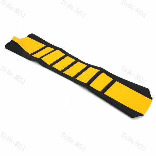 Universal Pro Ribbed Rubber Gripper Soft Seat Cover Yellow NEW Fit For Kawasaki - Picture 3 of 6