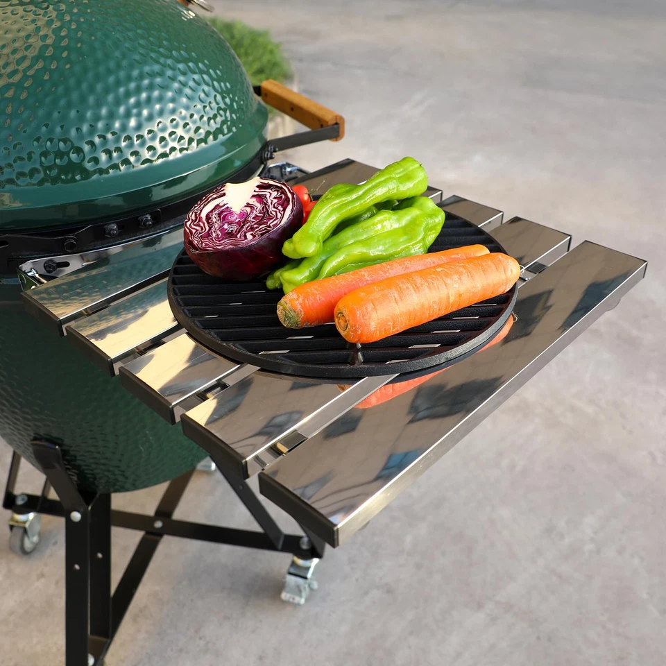 Estantes laterales plegables de acero inoxidable, par de 2, aptos para huevo verde grande... Foto 4 de 4