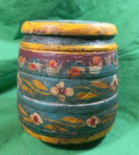 Vaso etnico vintage, intagliato e dipinto a mano, Ppprovenienza Cina 