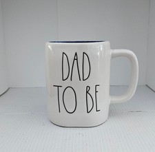 Rae Dunn DAD TO BE Mug White Blue Interior Ceramic Artisan Collection By Magenta