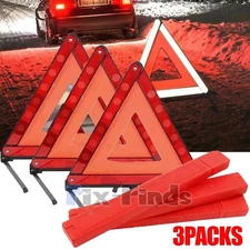 3Packs Reflective Warning Triangles Emergency Kit For Car Truck Safety Road Side