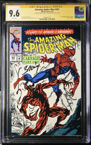 Amazing Spider-man 361 Cgc 9.6 SS Signed Mark Bagley David Michelinie 025