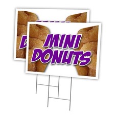 Mini Donuts Multi-Pack of Yard Signs  Stake outdoor plastic coroplast window