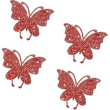 4PCS Butterfly Bling Car Stickers, Crystal Rhinestone Car Decals for Women, Self