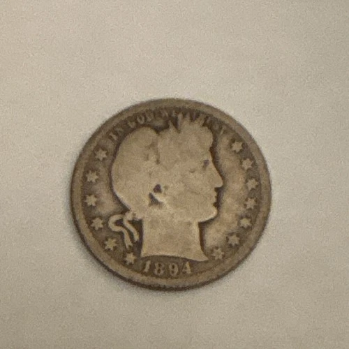 1894-O Barber Quarter – 90% Silver – New Orleans Mint – Circulated – US Coin