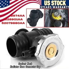 Coolant Neck Radiator Hose Connector & Cap For Chrysler Jeep Dodge /52028974AA