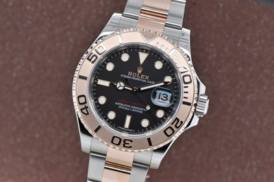 2018 Rolex Yacht-Master II 40mm 18K Everose Gold & Steel Black Dial 116621 FS