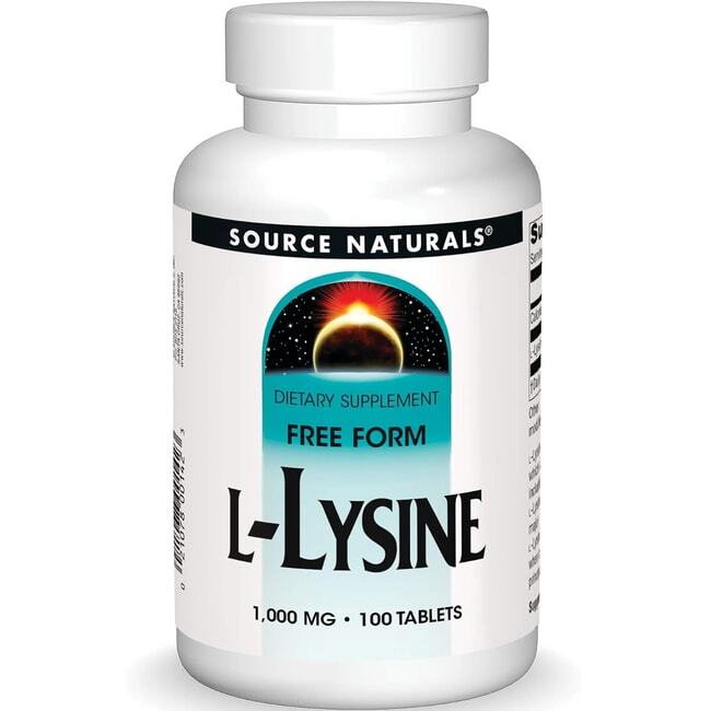 L-лизин в свободной форме от Source Naturals, 1000 мг, 100 таблеток