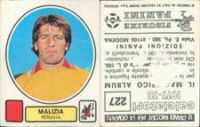 MALIZIA, PERUGIA * STICKER FIGURE NO. 227-PANINI COLLECTION 1977/78-NEW
