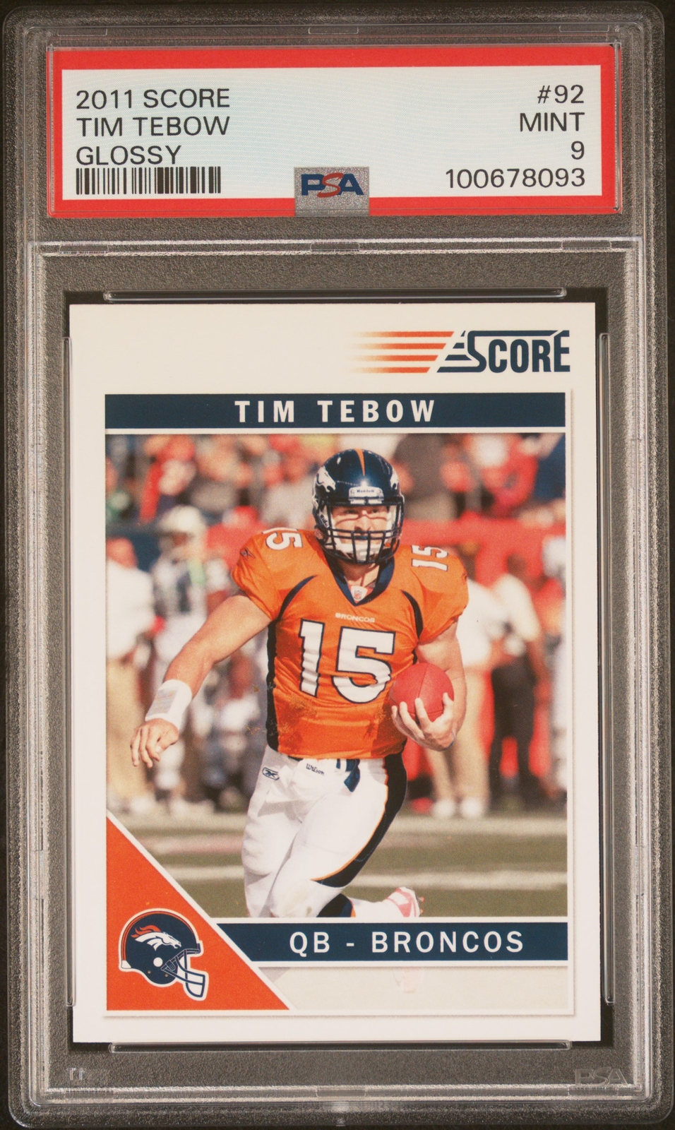2011 SCORE 92 TIM TEBOW GLOSSY