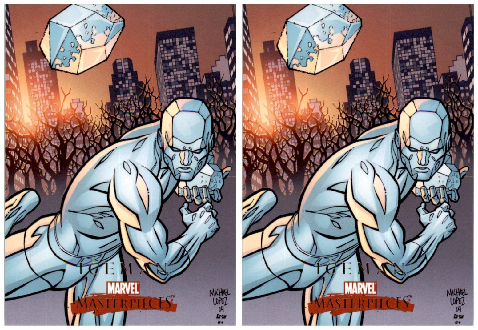 (2) 2008 Upper Deck Marvel Masterpieces Set 2 #36 Iceman Card Lot