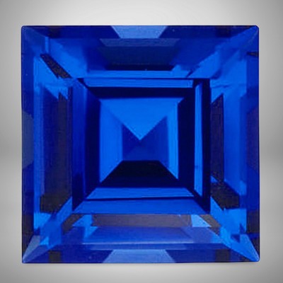 Blue Sapphire Square Cut Gemstone 10 Cts - 15 mm Flawless Precious Jewelry Gem