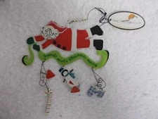 Sunset Vista Designs Friends Make Christmas Merry Santa Festivity Metal Ornament