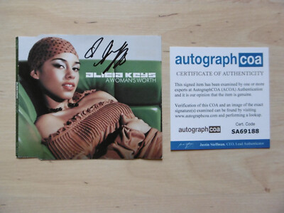Alicia Keys Original Autogramm signed CD-Cover ''A Woman´s Worth'' ACOA