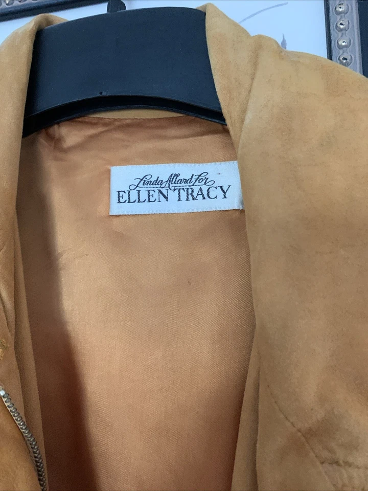 Vintage 80s Women’s Size 8 Mustard Goat Suede Jacket - Image 3 of 4