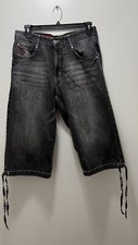 Vintage 2000s Southpole Baggy Black Wash Denim Jean Shorts/Jorts 32