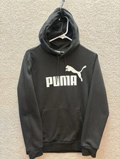 Puma Essentials Logo Pullover Hoodie Womens Small Black Casual Outdoor 586270-01
