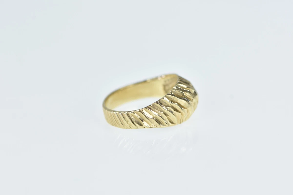 14K Diamond Cut Domed Vintage Classic Ring Yellow Gold 88 eBay