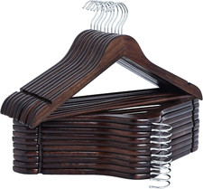 Wooden Hangers 20 Pack, Wood Coat Hanger for Coats, Shirts, Jackets, Pants, Suit