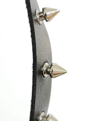 Collana Choker In Pelle PU Nera Con Punte E Catena - Gioiello Gothic Punk Regolabile Per Donne E Uomini
