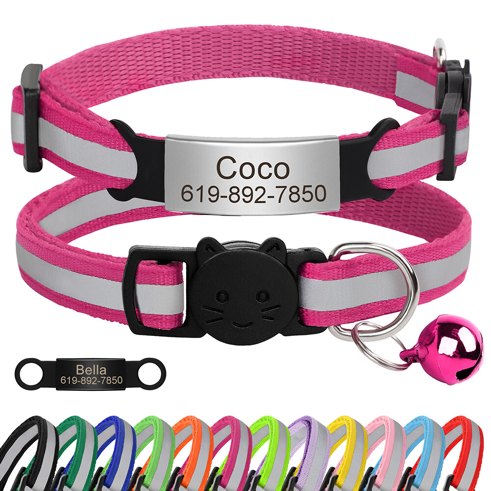 6 Stück Katzenhalsbänder Mit Glöckchen – Verstellbar 19–32 Cm, Sicherheitsschnalle, Bunt