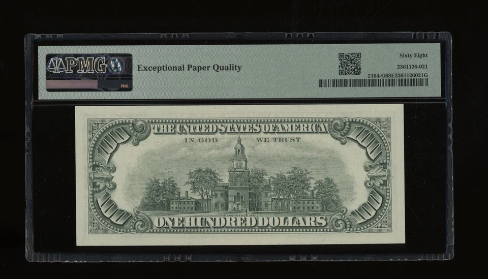 DBR 1969 $100 FRN Chicago Superb Gem Fr. 2164-G PMG 68 EPQ Serial G05810849A - Image 2 of 2