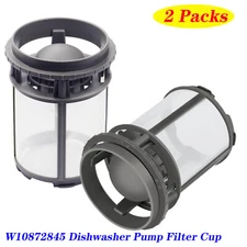 W10872845 Dishwasher Pump Filter Cup Replaces 8579307 AP6030094 W10056425 2packs