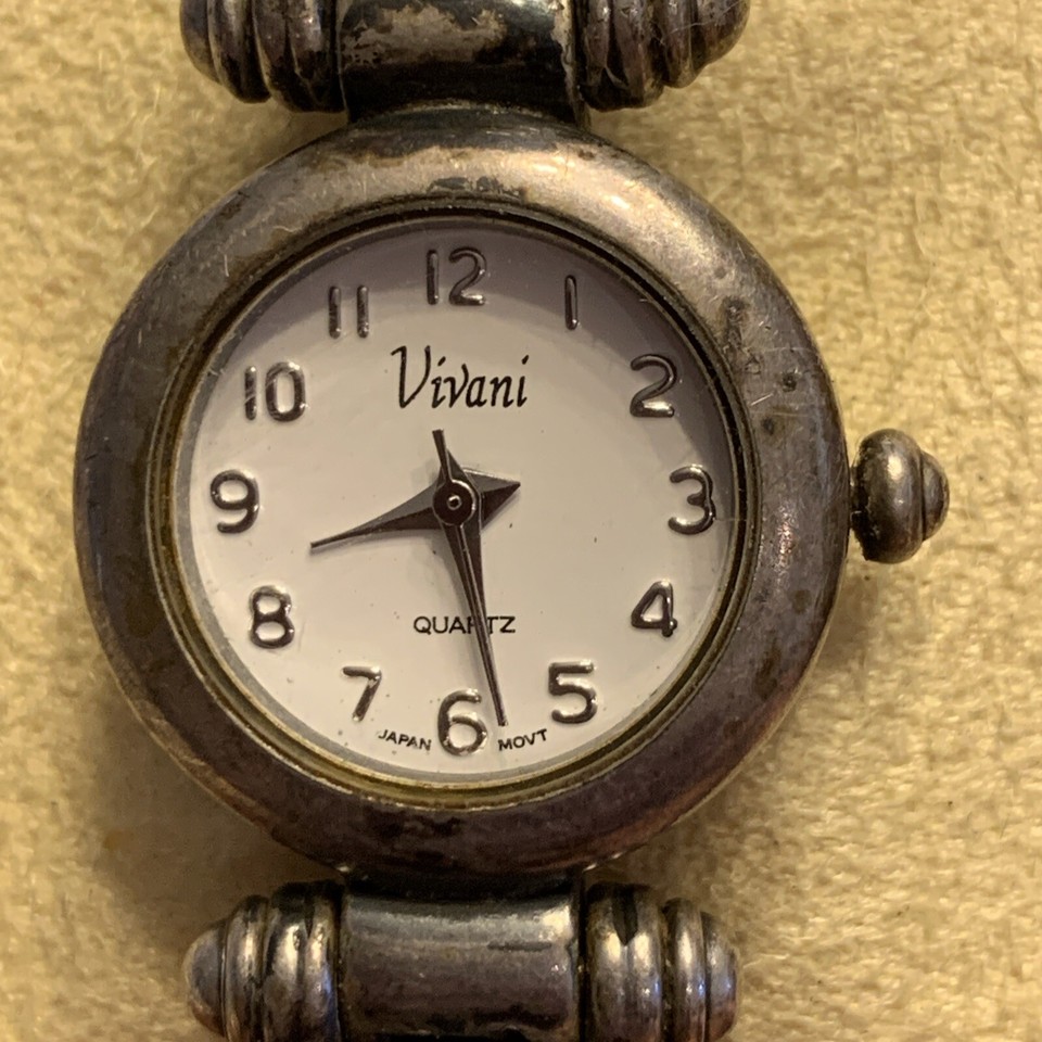 Montre Vintage Vivani Pour Femme – Boîtier Argent 27mm – Fonctionne (pile Neuve)