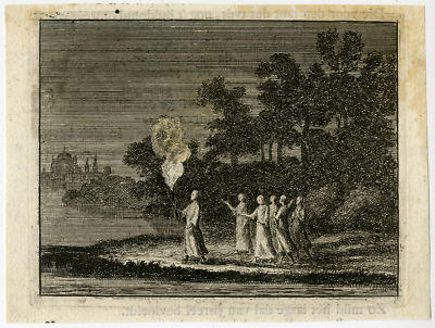 Antiker Druck-EMBLEM-LEHRE-ERZIEHUNG-VORTEIL-Spinneker-Vinne-1758