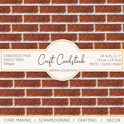 Ziegelmauer Effekt Muster Scrapbooking Journaling A4 Basteln Cardstock 300 g/m² 