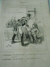 Caricature 1850 - Loi de la presse pas exempte pour ma taille Bon pour le timbre