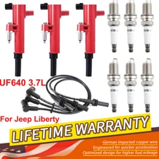 Energy Ignition Coil UF640 + Spark Plug Tune Up Kit For Jeep Liberty 3.7L V6
