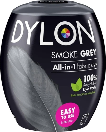 DYLON Washing Machine Fabric Dye Pod for Clothes & Soft Furnishings Smoke Grey