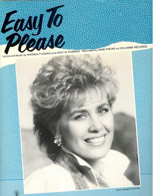JANIE FRICKE ''EASY TO PLEASE'' SHEET MUSIC-PIANO/VOCAL/GUITAR/CHORDS-1985-NEW!!