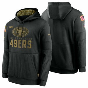 men's san francisco 49ers nike tan 2019 salute to service sideline therma pullover hoodie