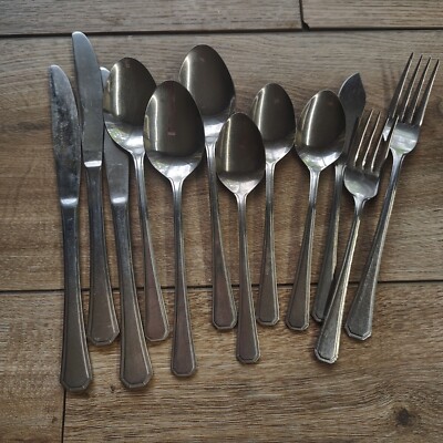 Libbey Silverware Flatware Stainless 12 Piece Set Bundle 