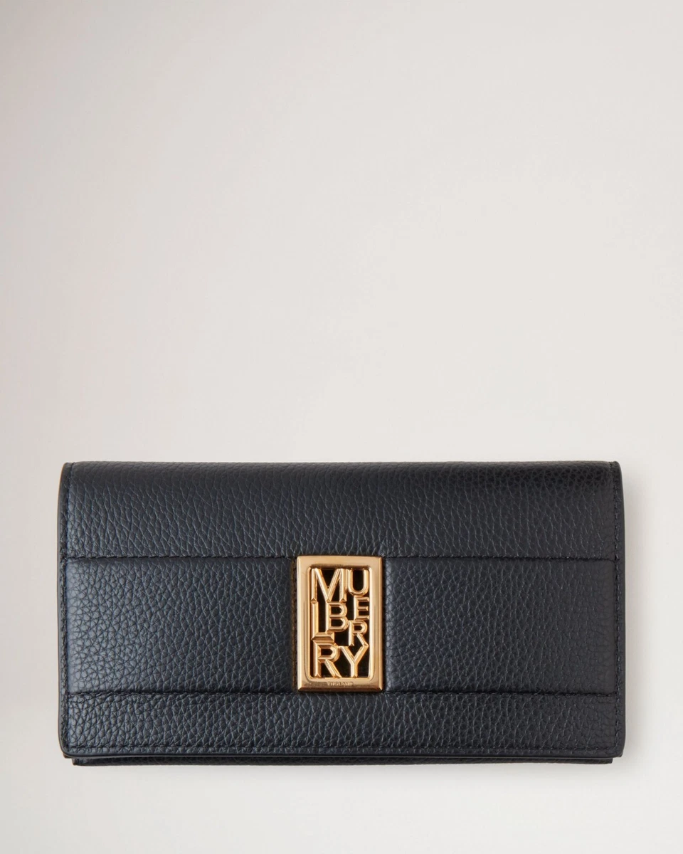 Mulberry Sadie Silky Calf Leather Purse Black Brand New Ladies