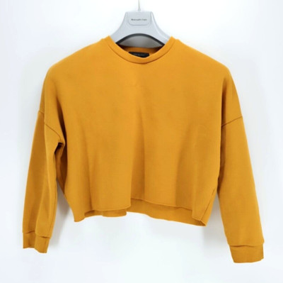 Primark Damen Pullover Basic Sweater Cropped Kurz geschnitten Gelb in Gr. XS