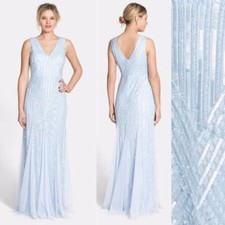 Adrianna Papell beaded mesh gown NEW WITH TAG