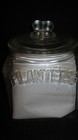 1934 PLANTERS ORIGINAL SQUARE JAR WITH ORIGINAL GLASS PEANUT LID — photo 1