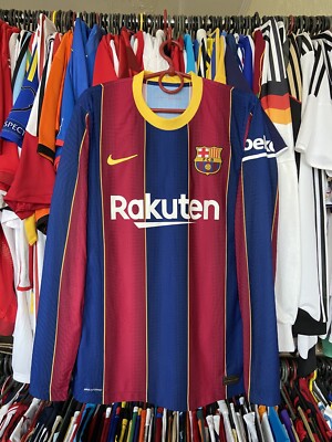 FC Barcelona Nike XL ストライプシャツ BARCELONA 2020 2021 HOME SHIRT JERSEY LONG SLEEVE PLAYER ISSUE