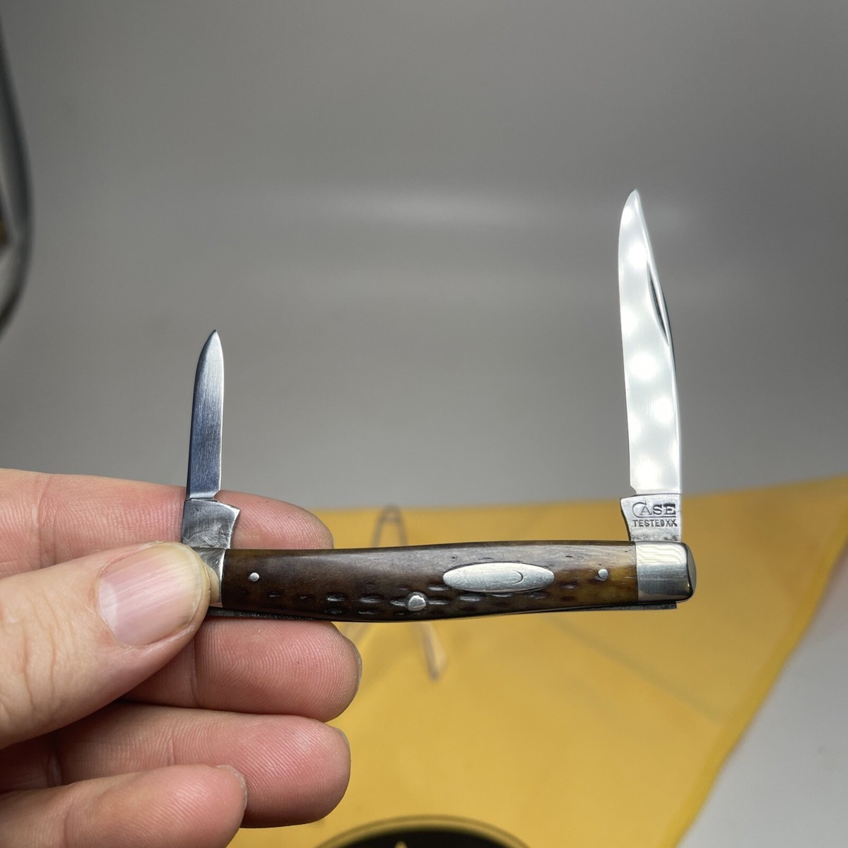 Vintage Case Tested 1920-1940 green bone knife Medium Stockman