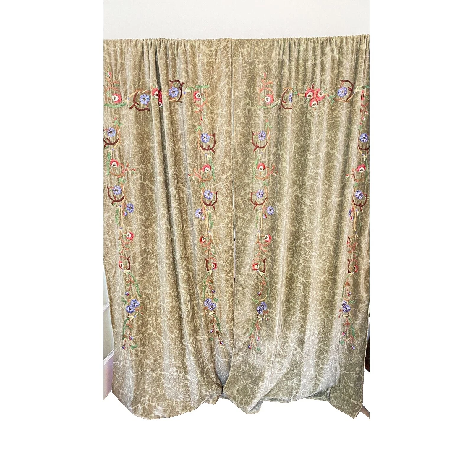 Ventana Floral De Algodón Anthropologie Cortinas